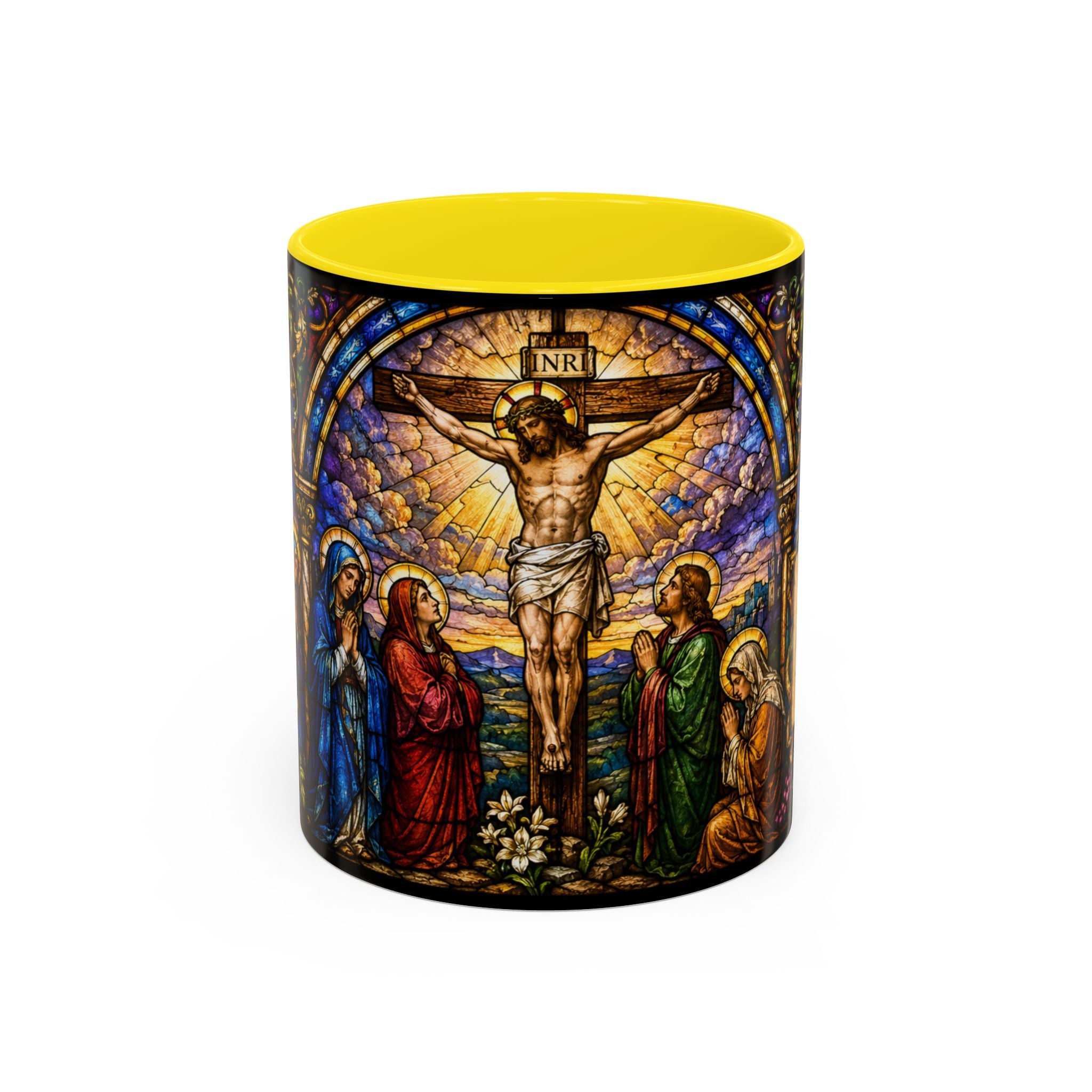 Crucifixion Stained Glass Mug | Accent Coffee Mug