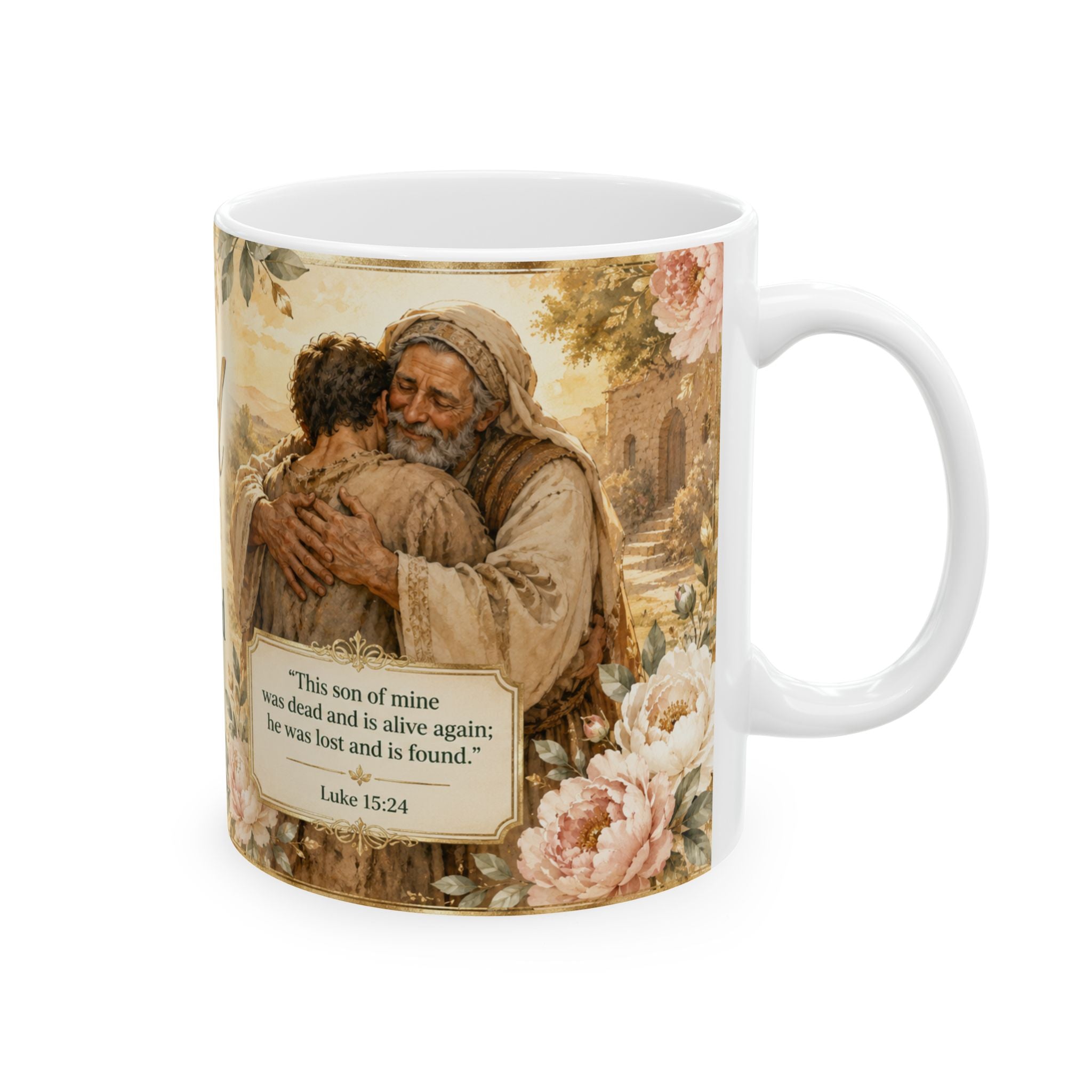 I’m Blessed He Welcomed Me Home Mug, Luke 15:24 Christian Coffee Cup, Prodigal Son Bible Verse Gift