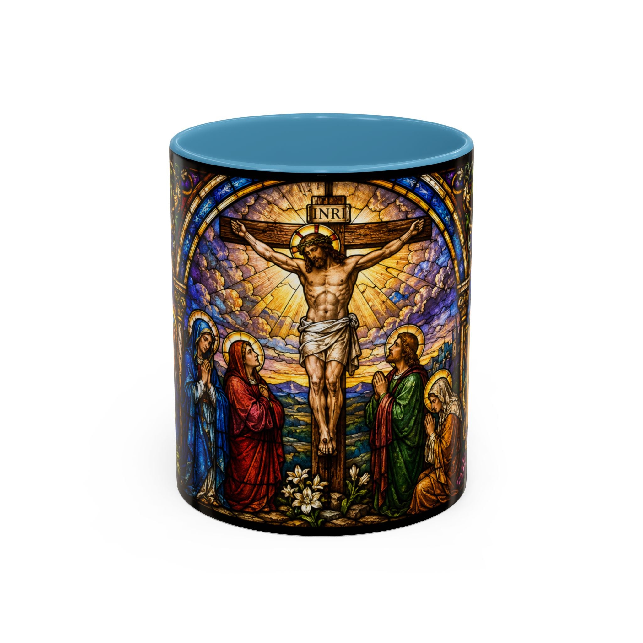 Crucifixion Stained Glass Mug | Accent Coffee Mug