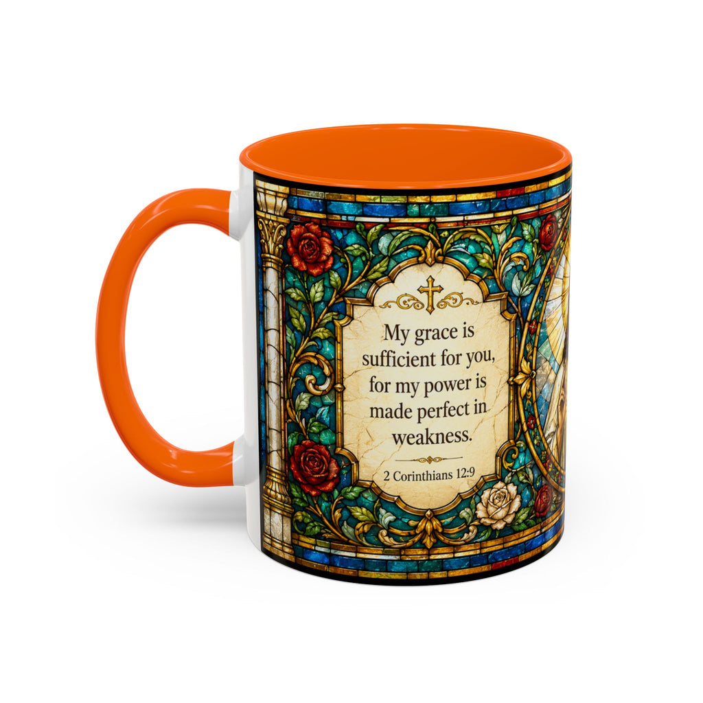 Sacred Heart Jesus Stained Glass Mug | Accent Coffee Mug 11oz 15oz