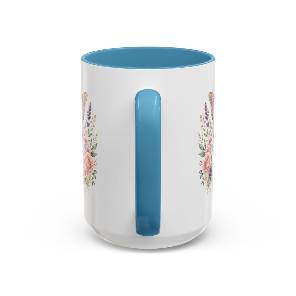 Biblical Butterfly Cup Accent Coffee Mug | Scripture Floral Ceramic