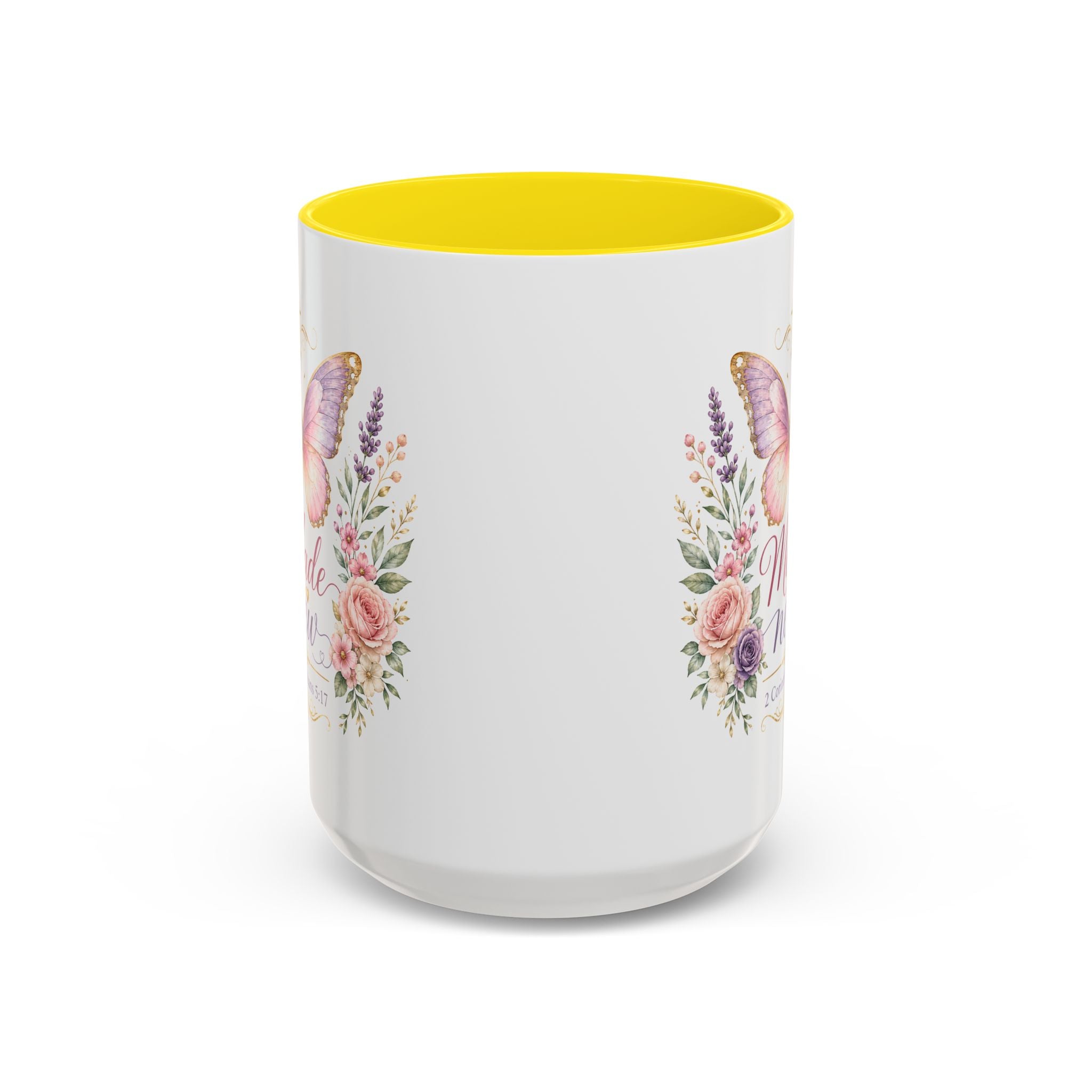 Biblical Butterfly Cup Accent Coffee Mug | Scripture Floral Ceramic