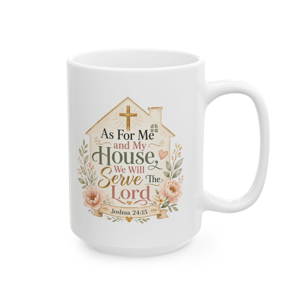 As For Me and My House Mug, Christian Family Gift, Joshua 24:15 Bible Verse Coffee Cup, Faith Home Decor Mug