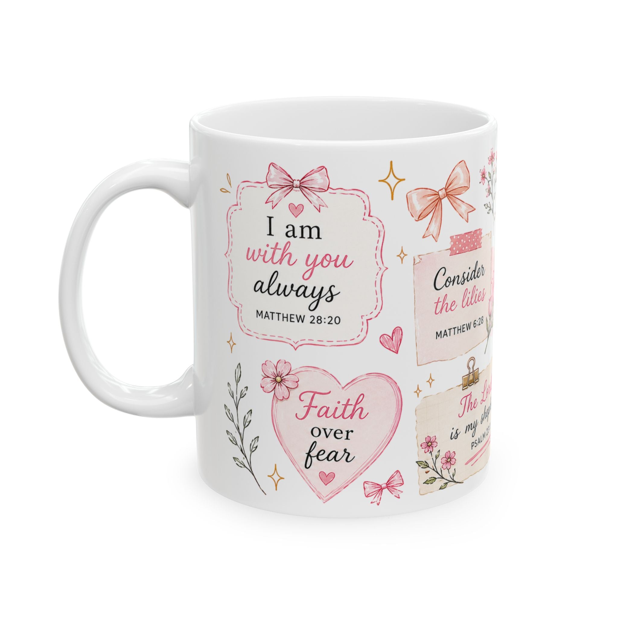 Floral Scripture Collage Mug