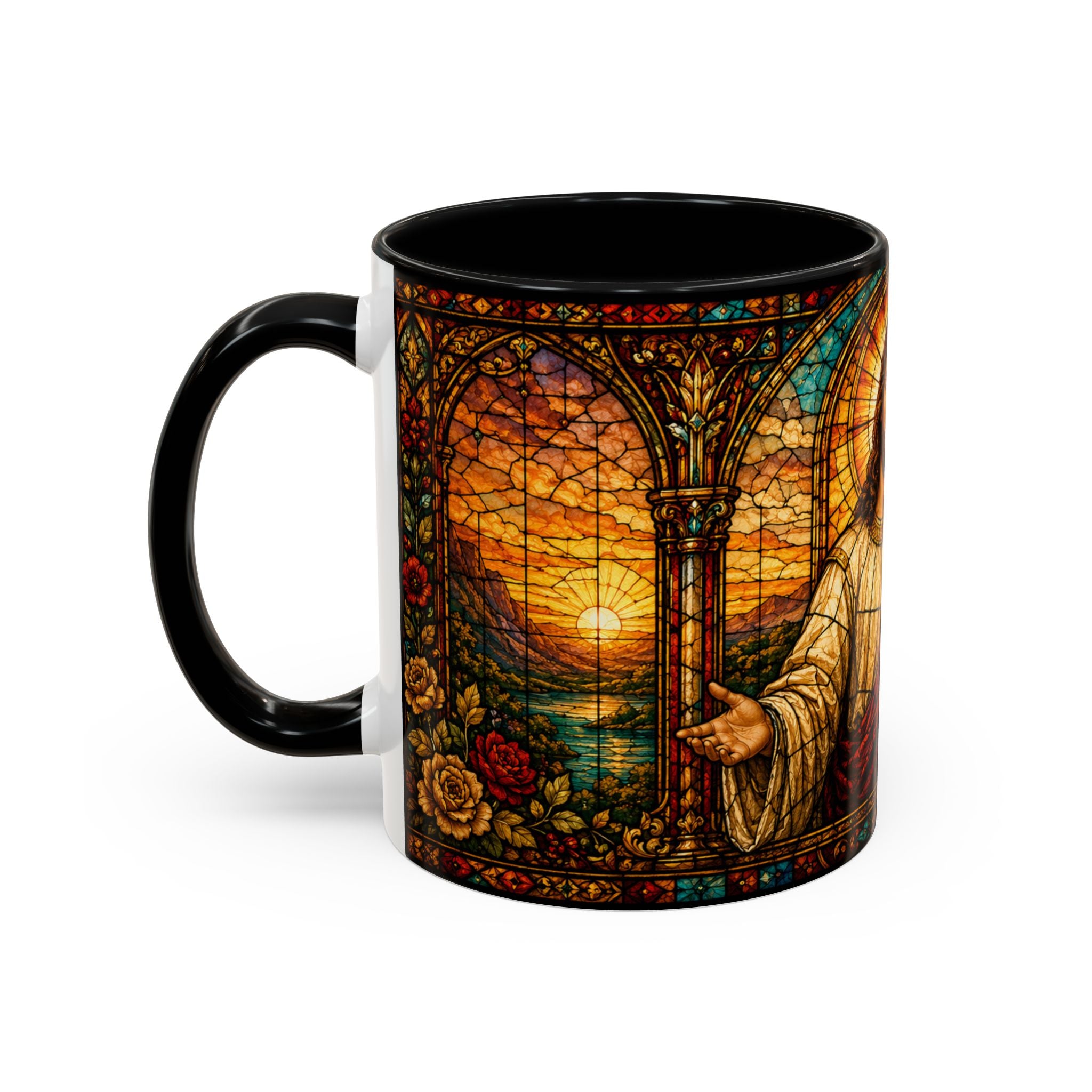 Jesus Stained Glass Artwork Mug | Accent Coffee Mug 11oz or 15oz