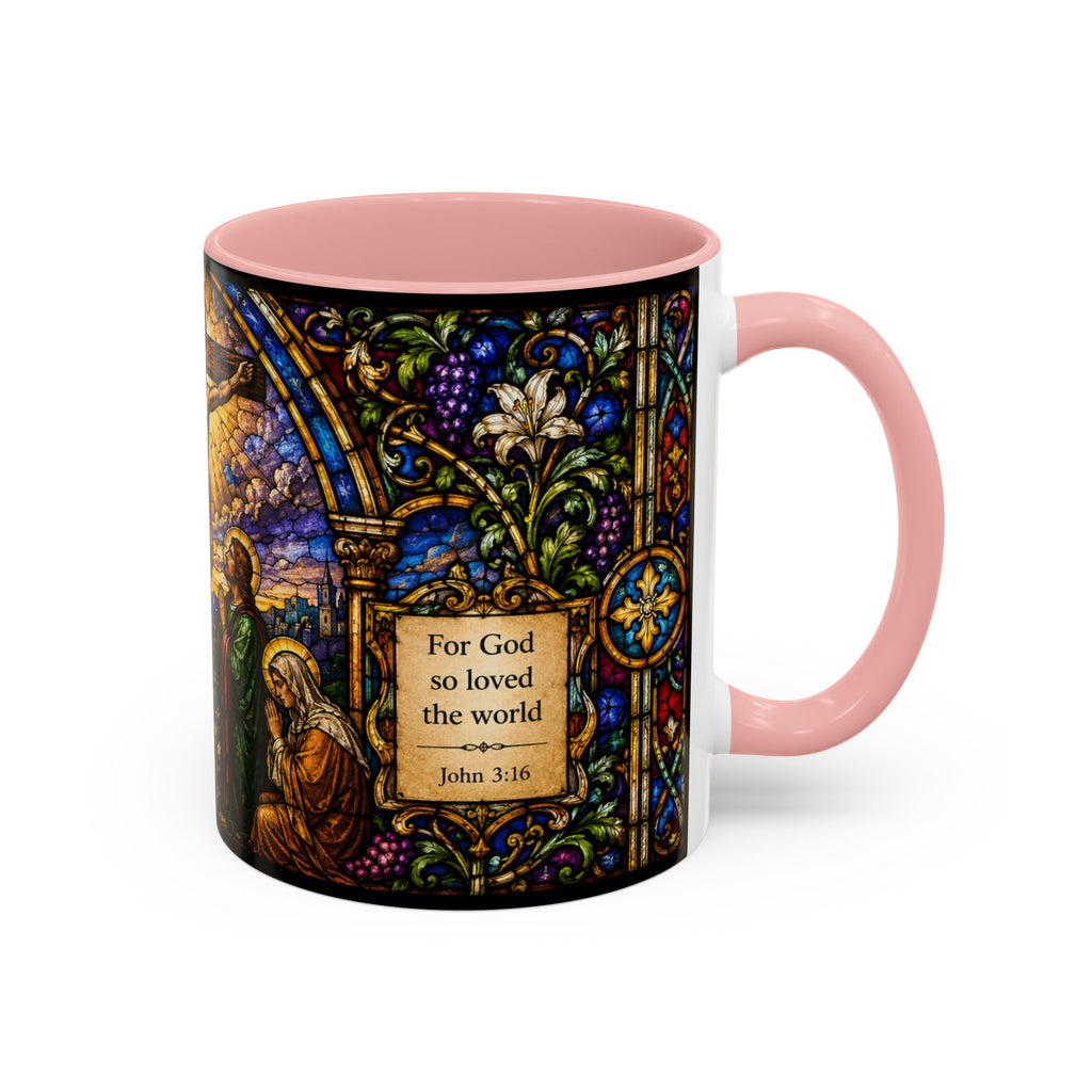 Crucifixion Stained Glass Mug | Accent Coffee Mug