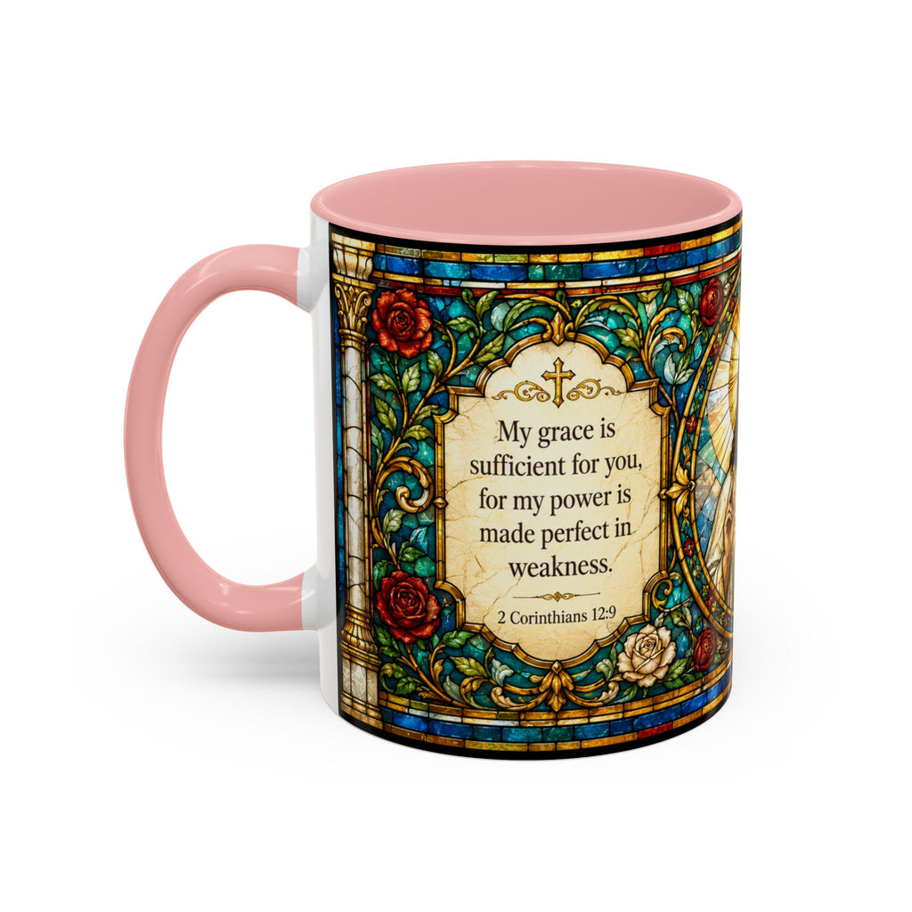 Sacred Heart Jesus Stained Glass Mug | Accent Coffee Mug 11oz 15oz