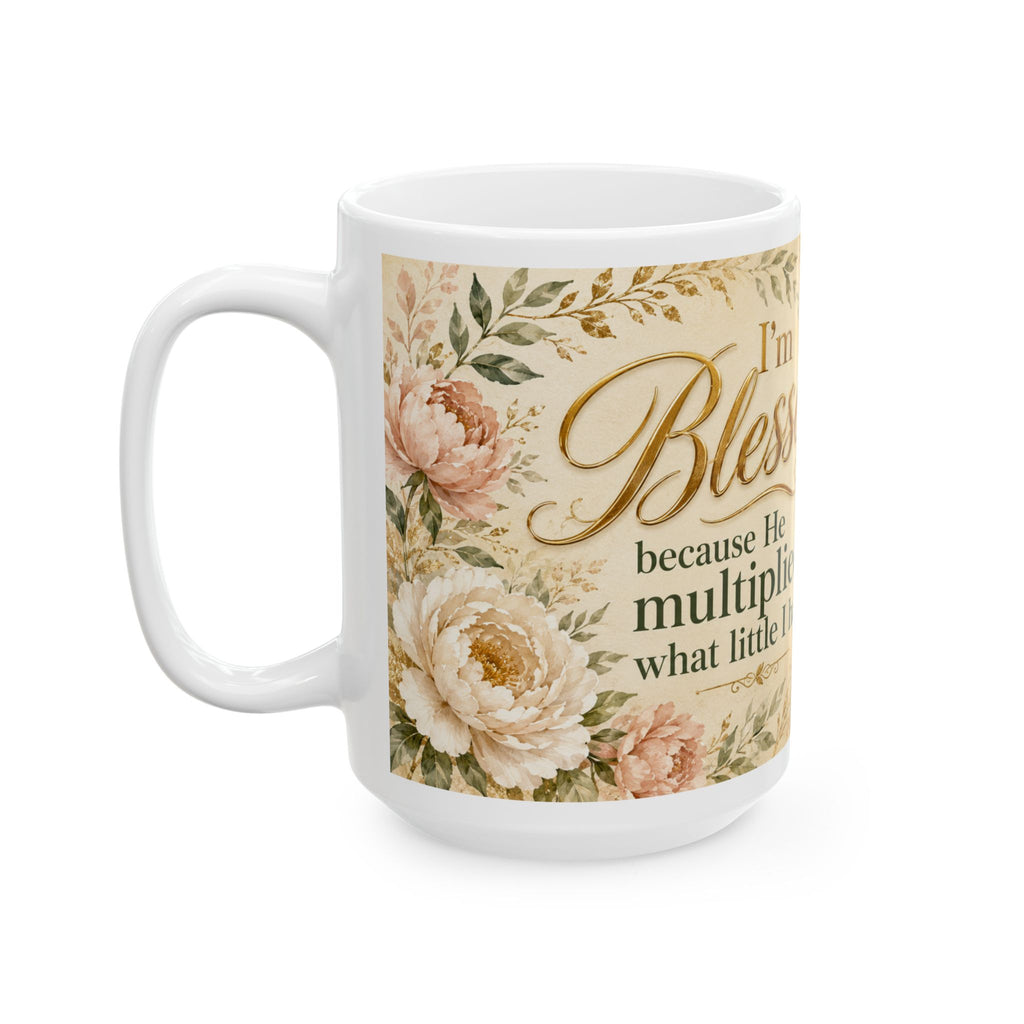 Jesus Feeds the Multitude Bible Verse Coffee Cup, Faith Gift