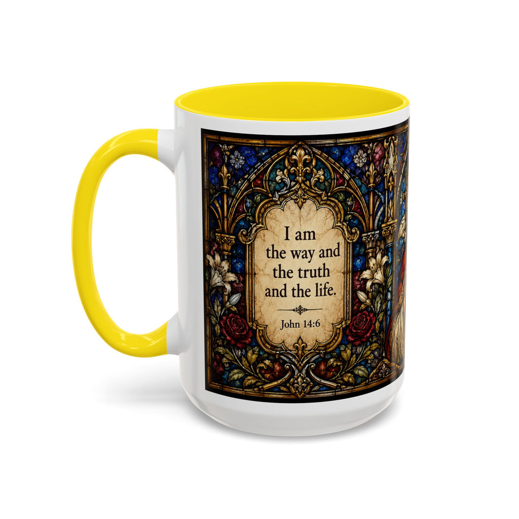 Sacred Heart Jesus Stained Glass Mug | Accent Coffee Mug