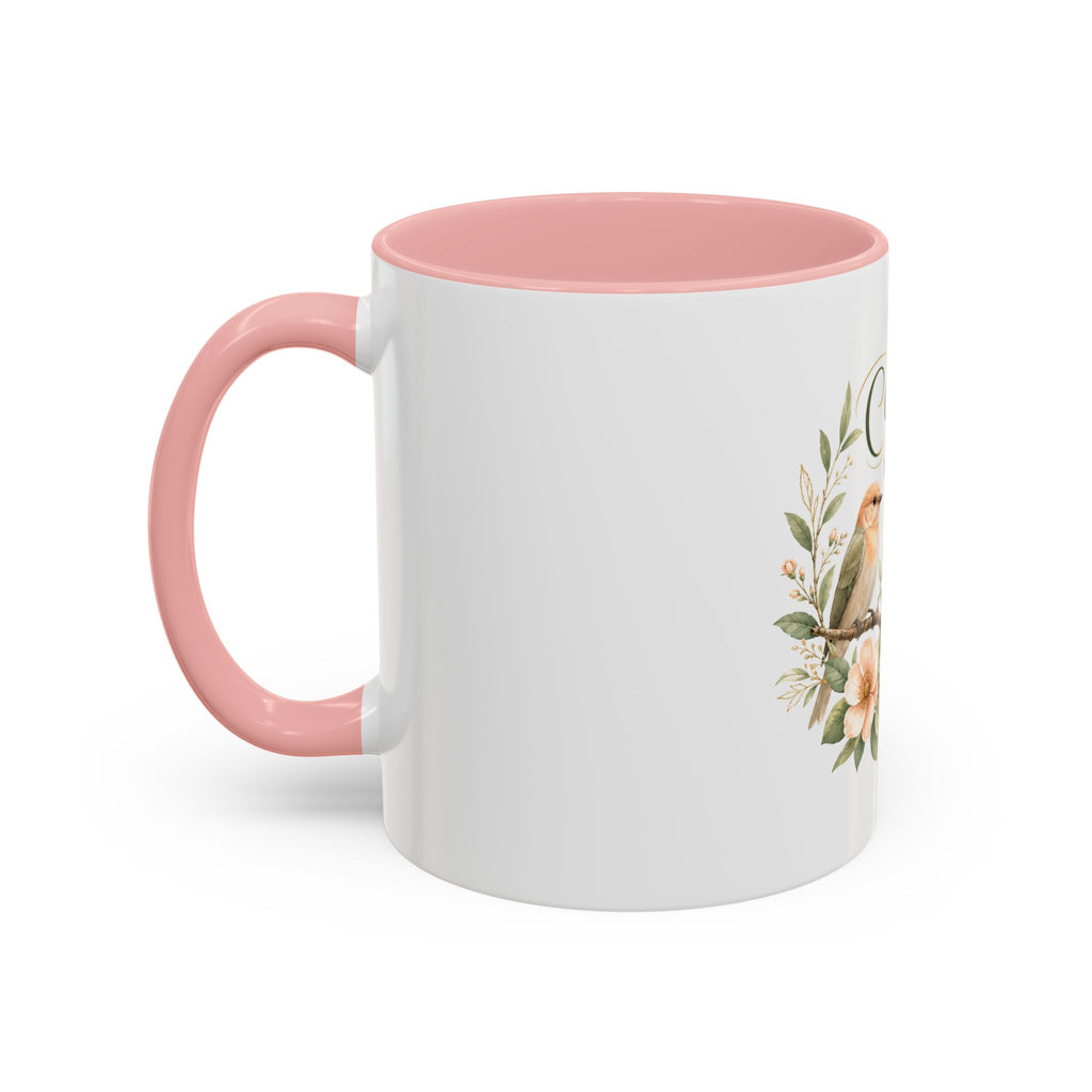 Spiritual Birds Illustration Accent Coffee Mug | Girly Bird Art 11oz 15oz