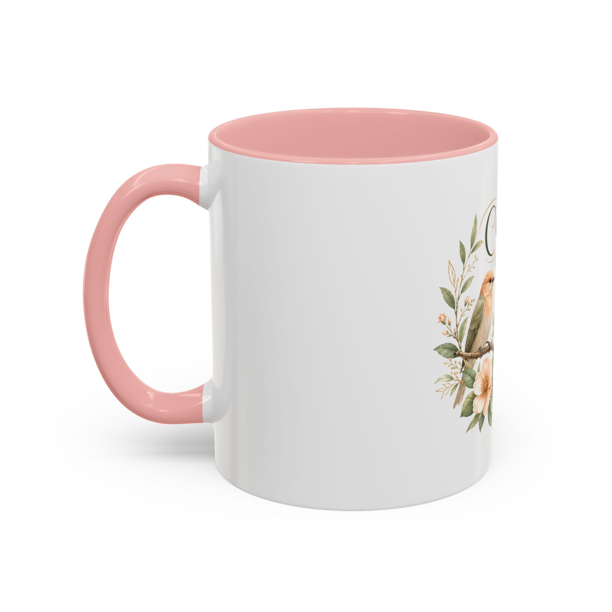 Spiritual Birds Illustration Accent Coffee Mug | Girly Bird Art 11oz 15oz