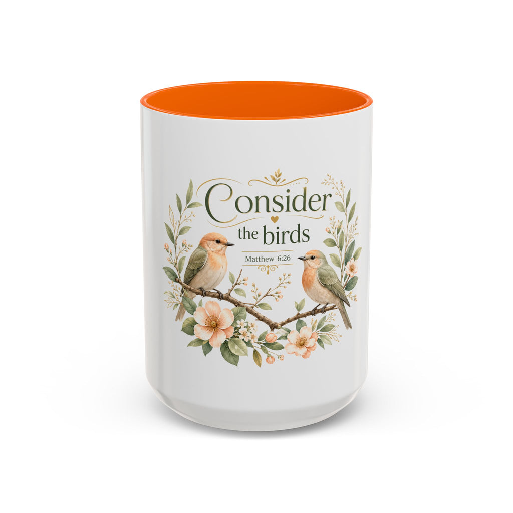 Spiritual Birds Illustration Accent Coffee Mug | Girly Bird Art 11oz 15oz