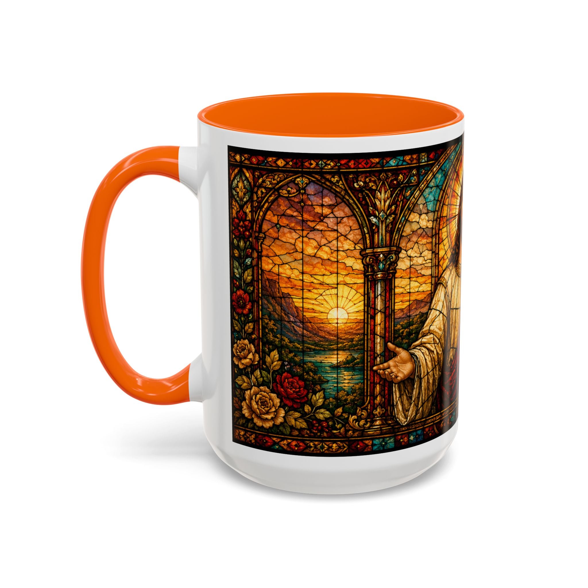Jesus Stained Glass Artwork Mug | Accent Coffee Mug 11oz or 15oz