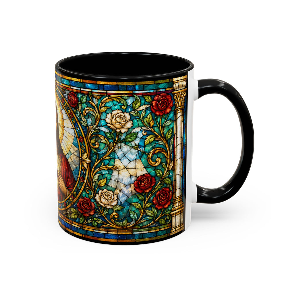 Sacred Heart Jesus Stained Glass Mug | Accent Coffee Mug 11oz 15oz
