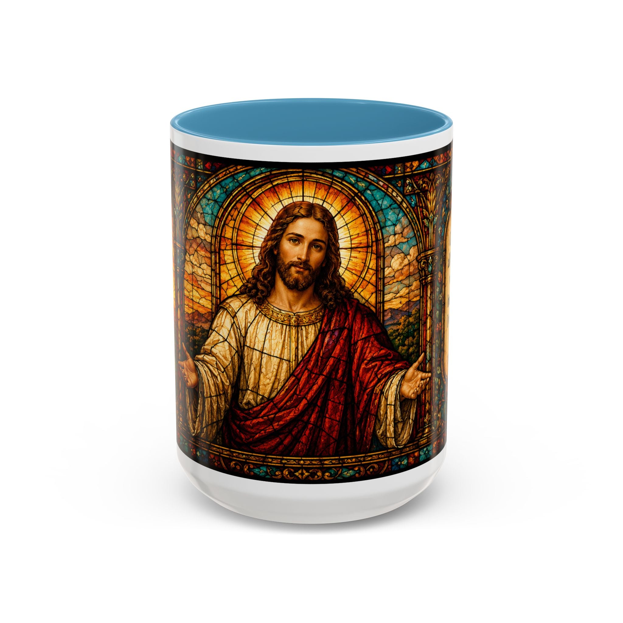 Jesus Stained Glass Artwork Mug | Accent Coffee Mug 11oz or 15oz