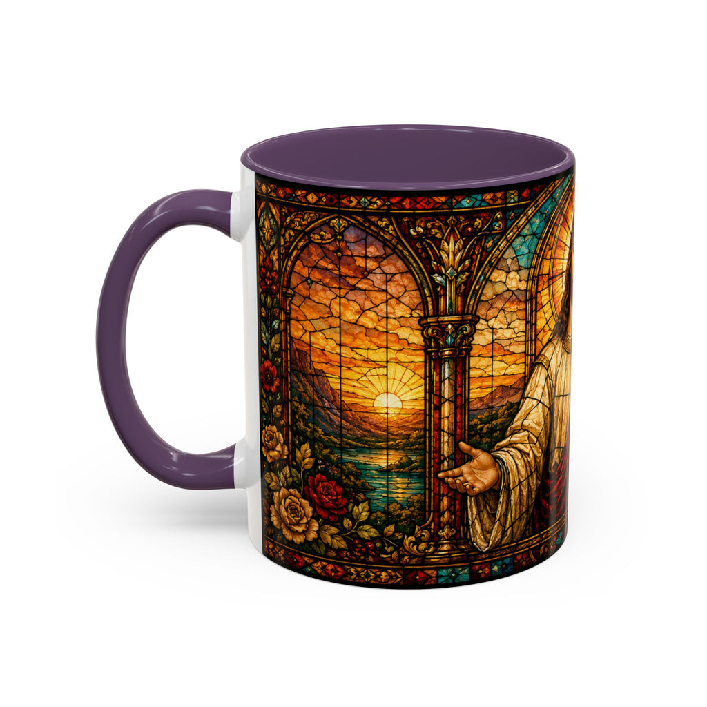 Jesus Stained Glass Artwork Mug | Accent Coffee Mug 11oz or 15oz