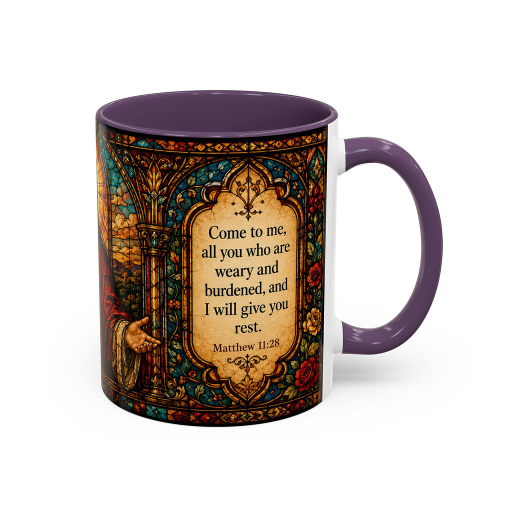 Jesus Stained Glass Artwork Mug | Accent Coffee Mug 11oz or 15oz