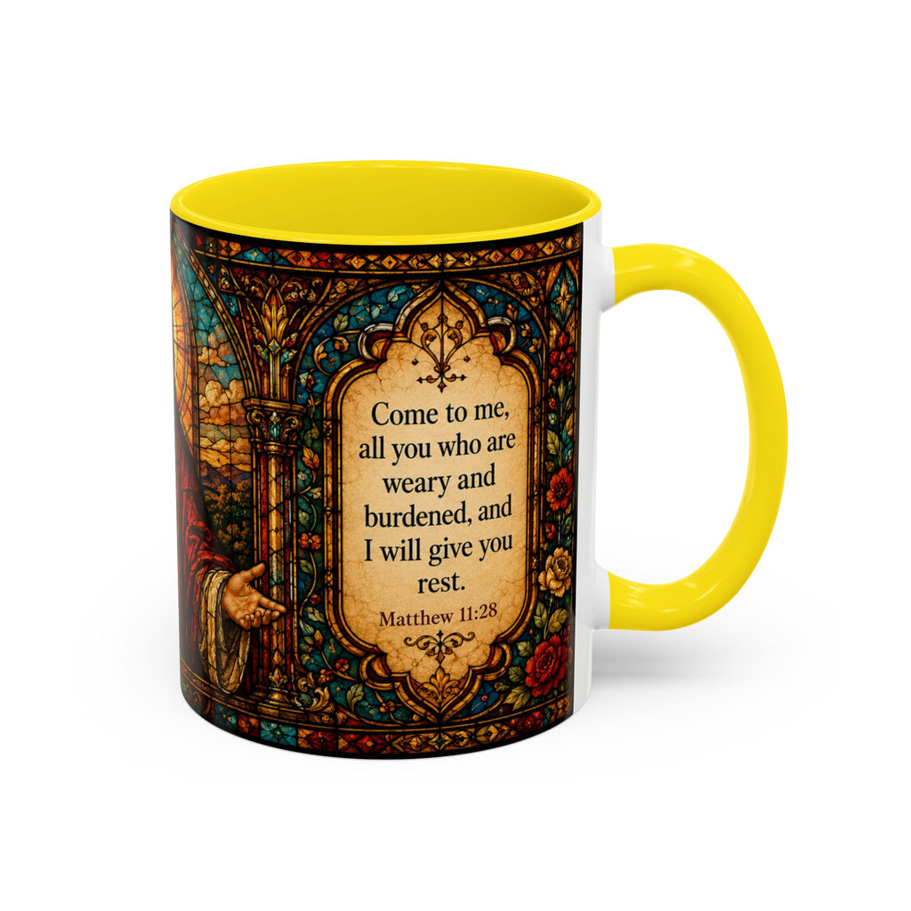 Jesus Stained Glass Artwork Mug | Accent Coffee Mug 11oz or 15oz