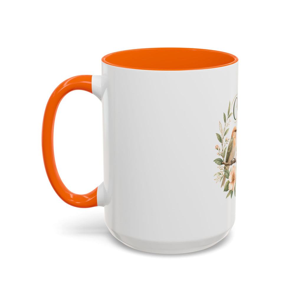 Spiritual Birds Illustration Accent Coffee Mug | Girly Bird Art 11oz 15oz