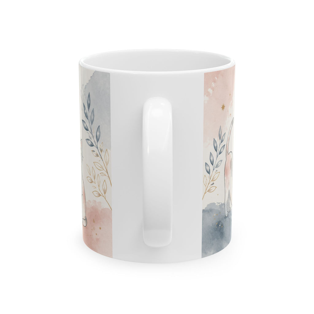 Christian Cat Mug, Blessed Day Coffee Cup, Nehemiah 8:10 Gift