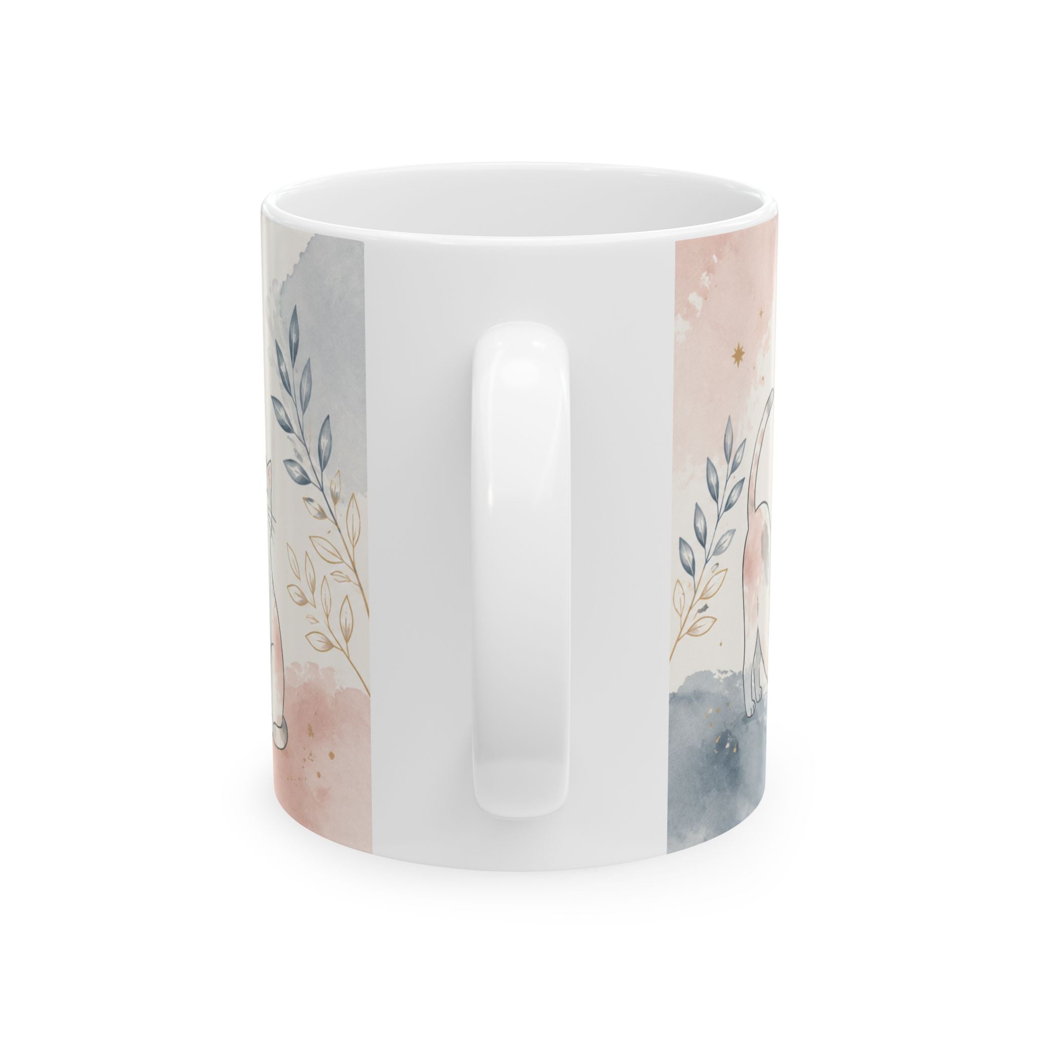 Christian Cat Mug, Blessed Day Coffee Cup, Nehemiah 8:10 Gift