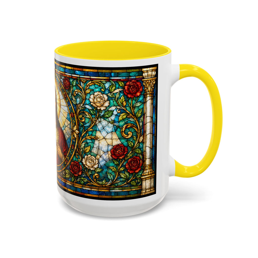 Sacred Heart Jesus Stained Glass Mug | Accent Coffee Mug 11oz 15oz