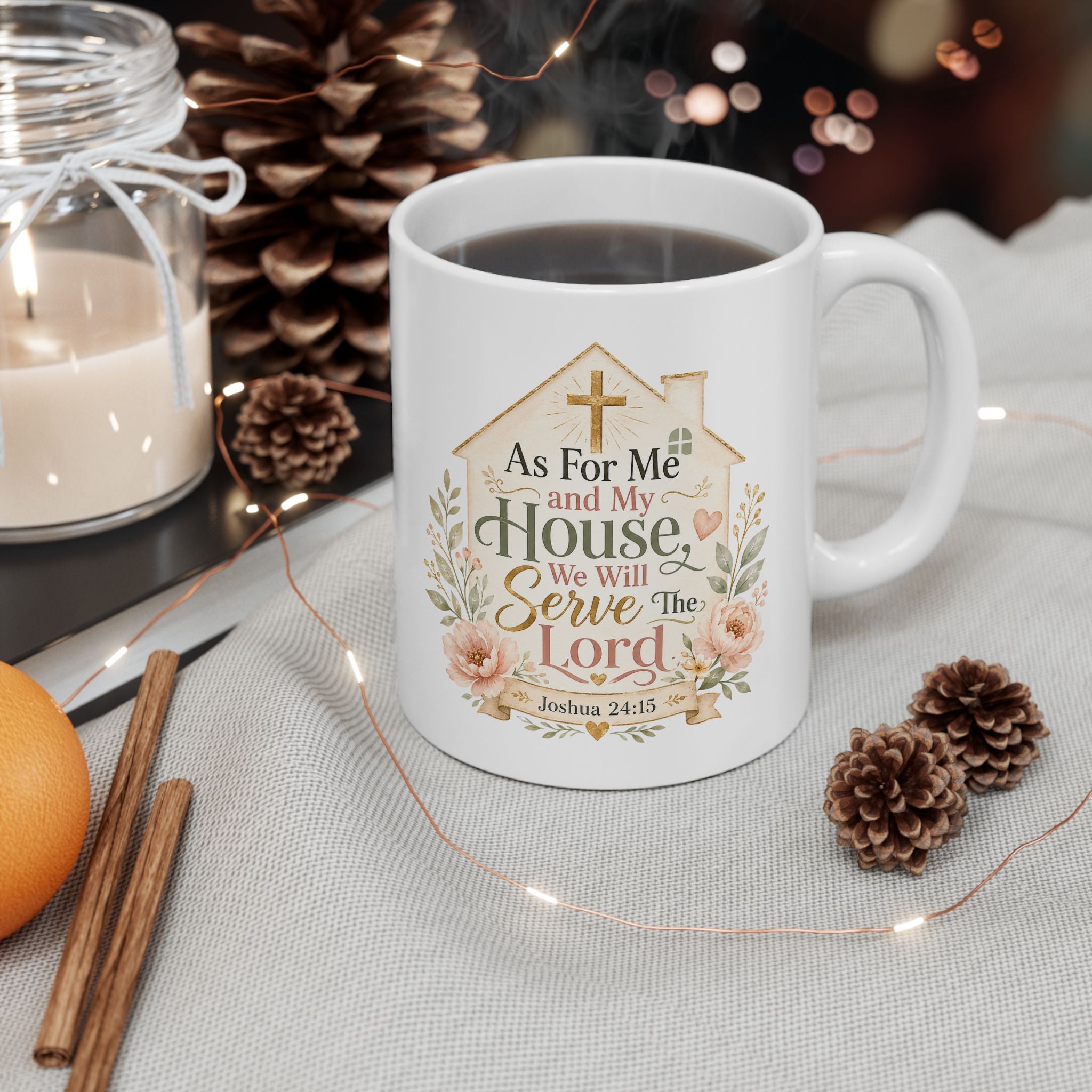 As For Me and My House Mug, Christian Family Gift, Joshua 24:15 Bible Verse Coffee Cup, Faith Home Decor Mug