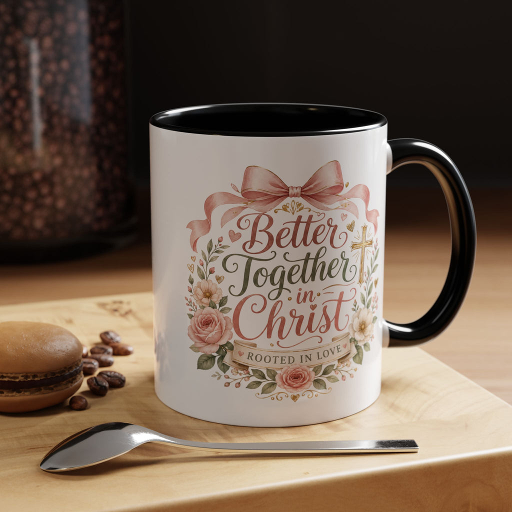Better Together in Christ Mug, Christian Couple Gift, Rooted in Love Coffee Cup, Faith Wedding Anniversary Mug, Bible Verse Gift
