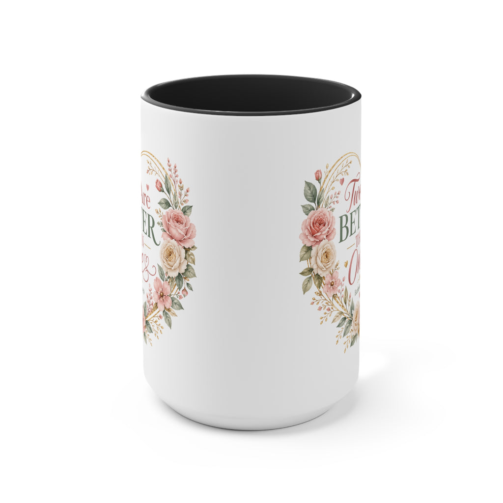 Love and Relationship Heart Illustration Accent Mug | Romantic Couple Love Design
