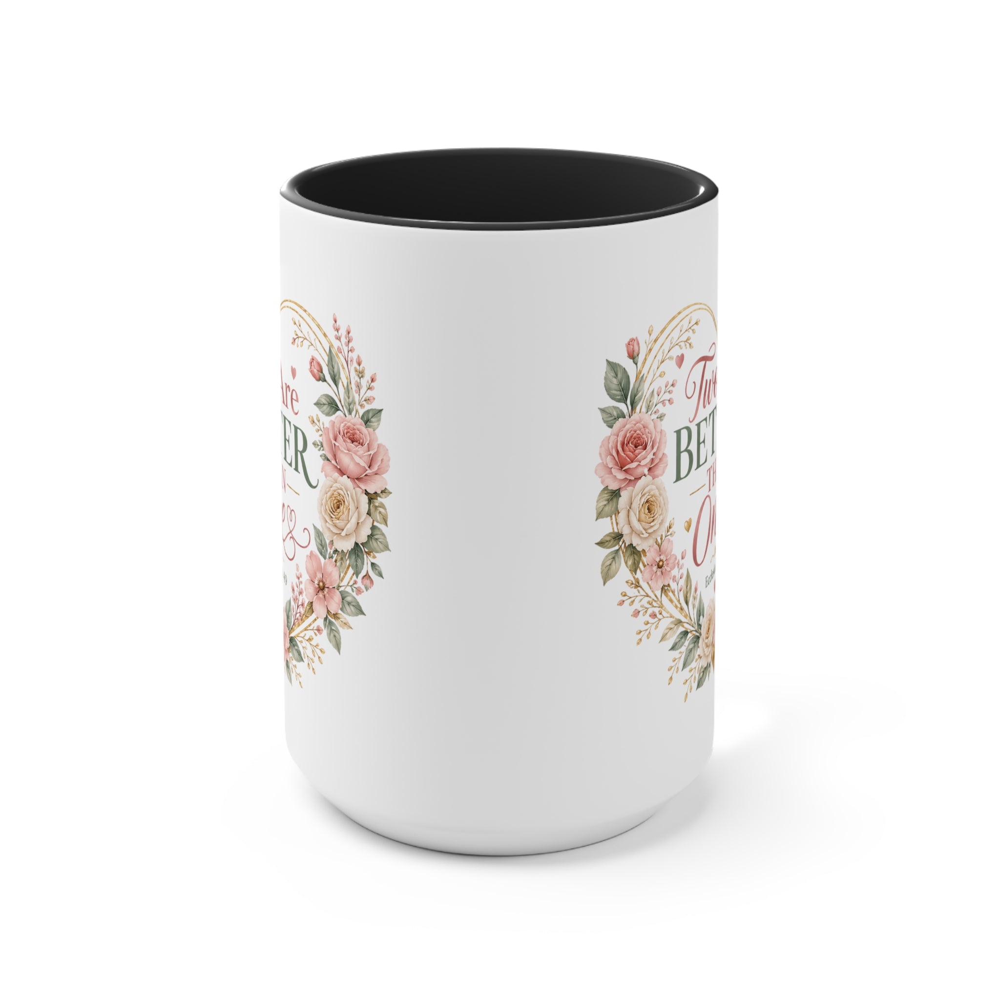 Love and Relationship Heart Illustration Accent Mug | Romantic Couple Love Design