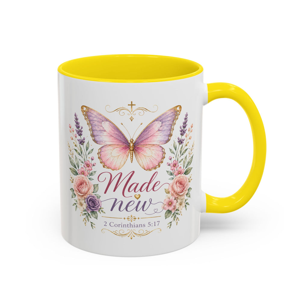 Biblical Butterfly Cup Accent Coffee Mug | Scripture Floral Ceramic