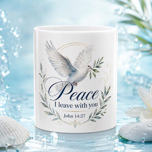 Peace I Leave With You dove mug | John 14:27 ceramic mug