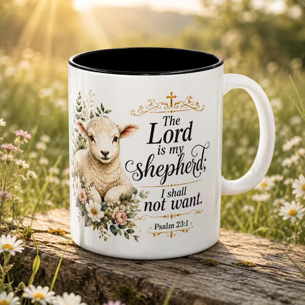 Innocence & Surrender to God Accent Coffee Mug | Religious Faith Scripture